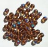 25 8mm Transparent Smoked Topaz AB Lustre Glass Beads